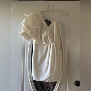 DO+BE Elegant One Shoulder Cream Dress